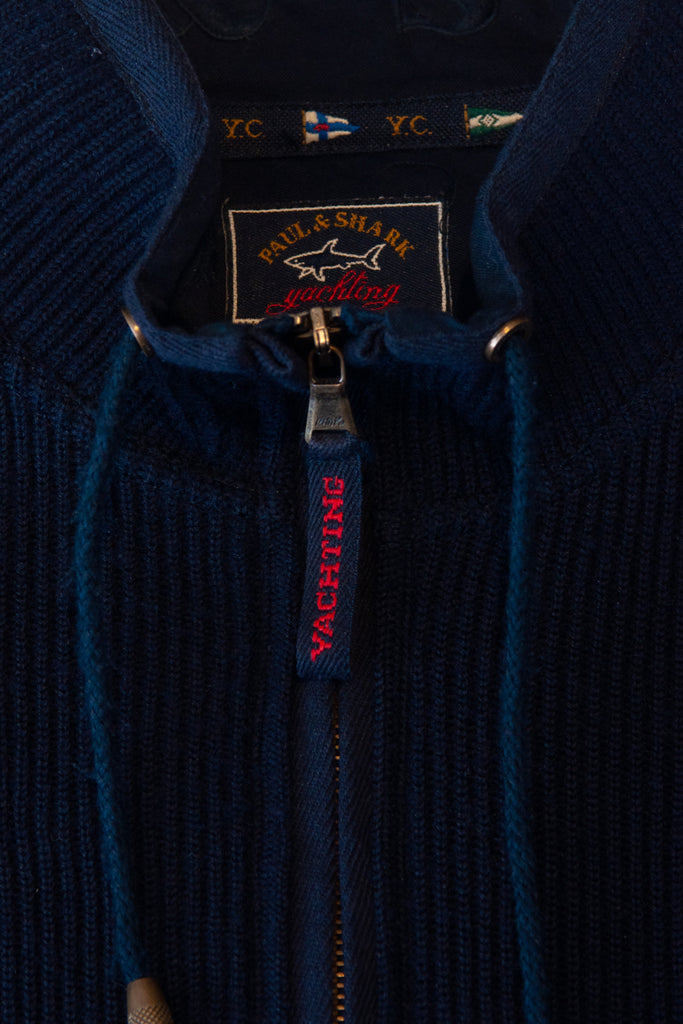 Paul & Shark Navy Blue Full Zip Knit Jacket