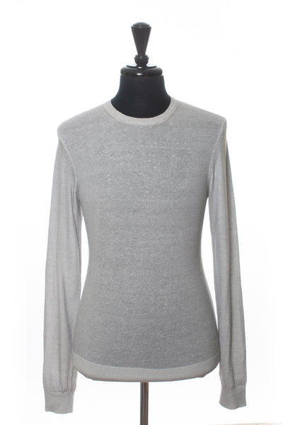 Bloomingdales Gray Lightweight Linen Blend Sweater