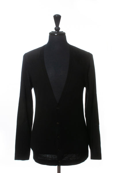 Neil Barrett Black Lightweight Slim Fit Cardigan Sweater