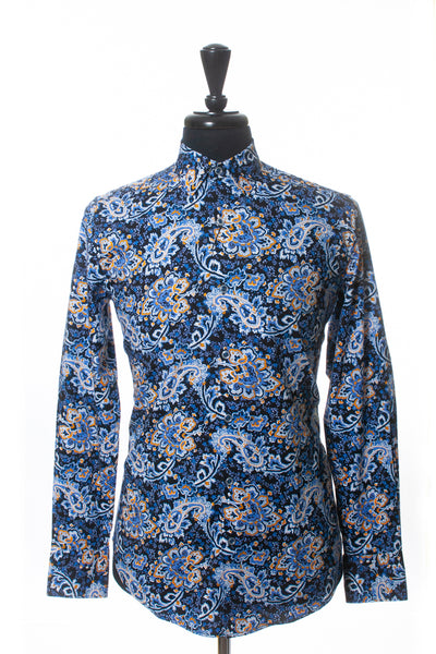 Robert Graham NWT Blue Damask Print Payette Shirt