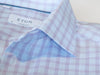 Eton Lilac on Blue Check Contemporary Fit Signature Twill Shirt