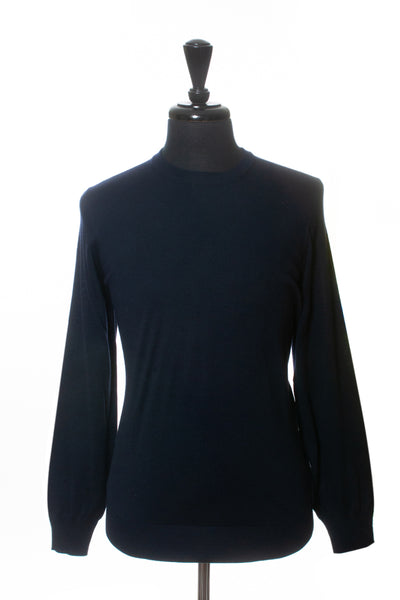 Brunello Cucinelli Navy Blue Cashmere Blend Sweater