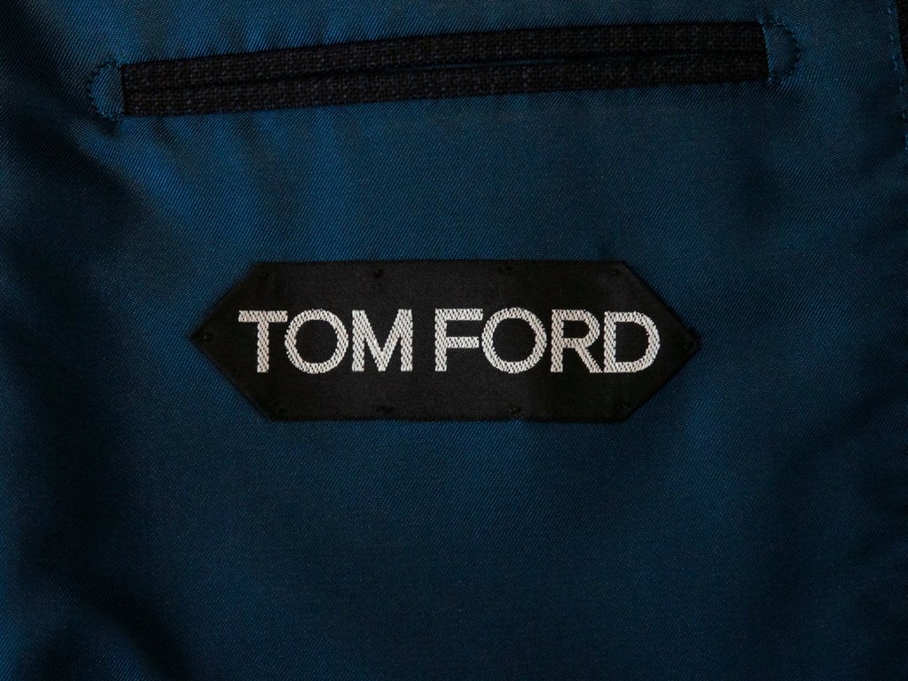 Tom Ford Navy Blue Micro Check Shelton Blazer