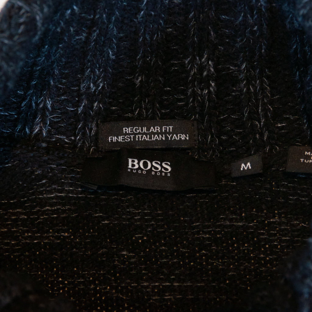 Hugo Boss Black & Gray Mix Roll Neck Elan Mohair Blend Sweater