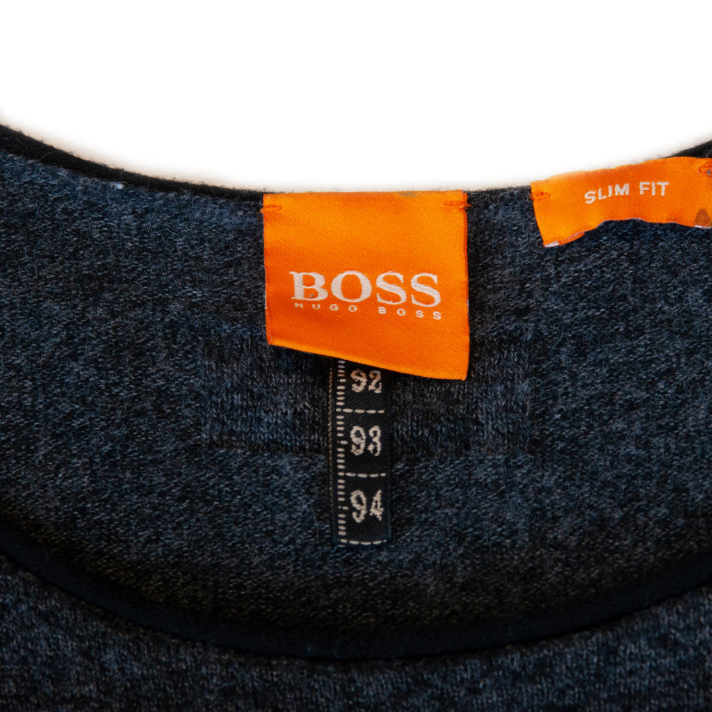 Hugo Boss Gray Slim Fit Wool Blend Crew Sweater