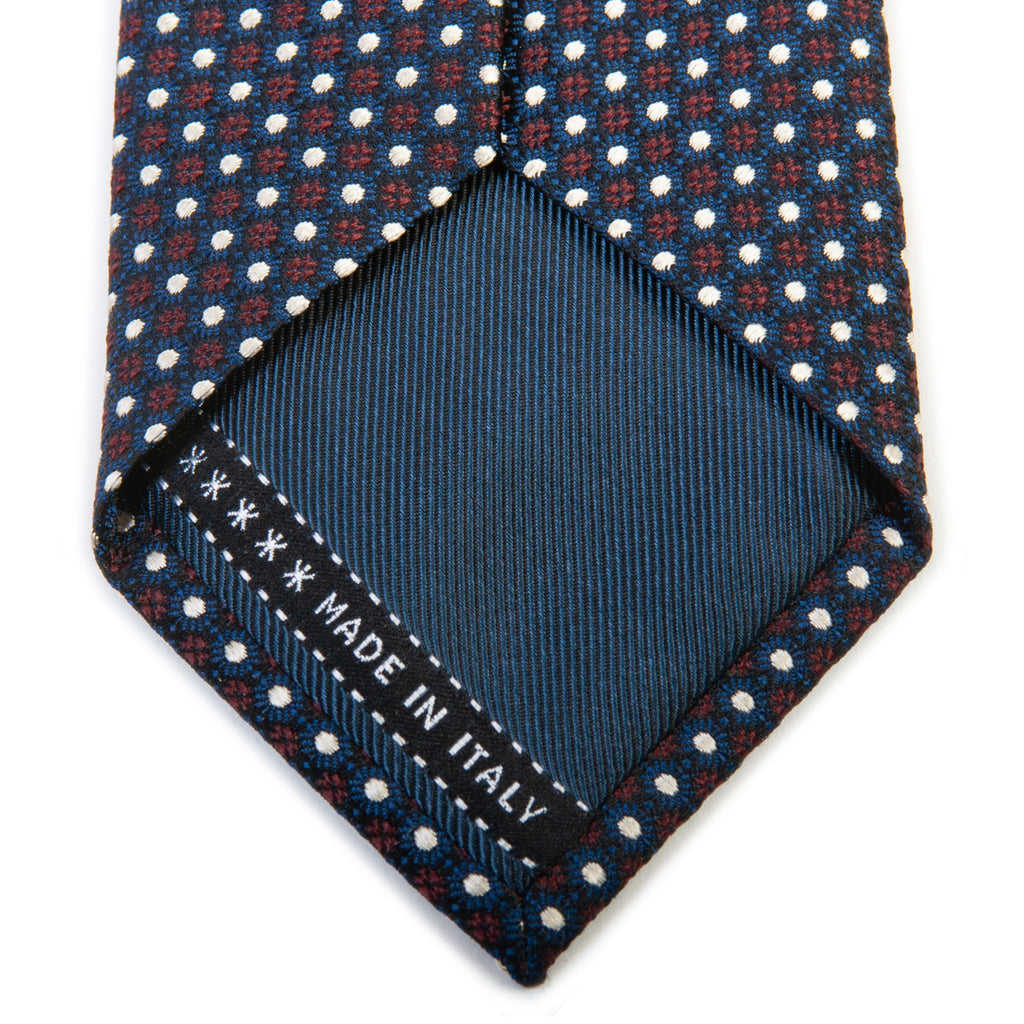 Ermenegildo Zegna Trecapi Navy Blue and Brown Dotted Pattern Tie