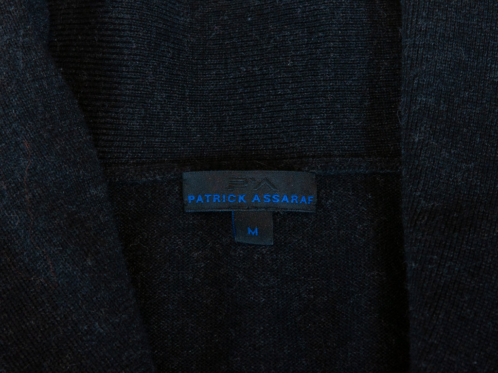 Patrick Assaraf Black Merino Wool Cardigan Sweater