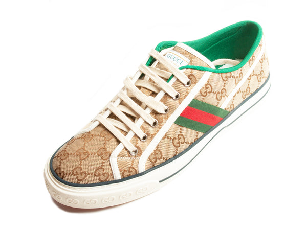 Gucci Brown Canvas Tennis Kitt GG Shoes