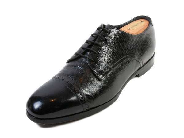 Jimmy Choo Black Diamond Embossed Calf Leather Shoes