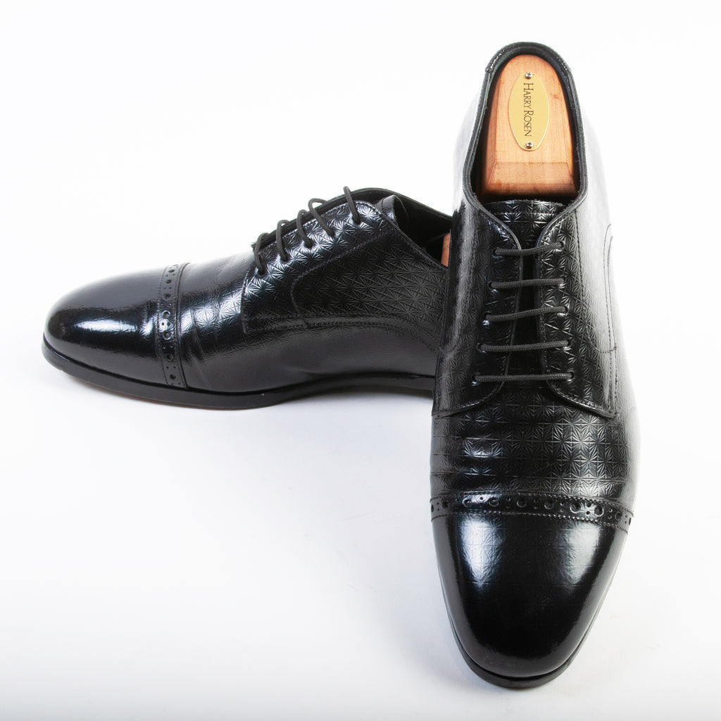 Jimmy Choo Black Diamond Embossed Calf Leather Shoes