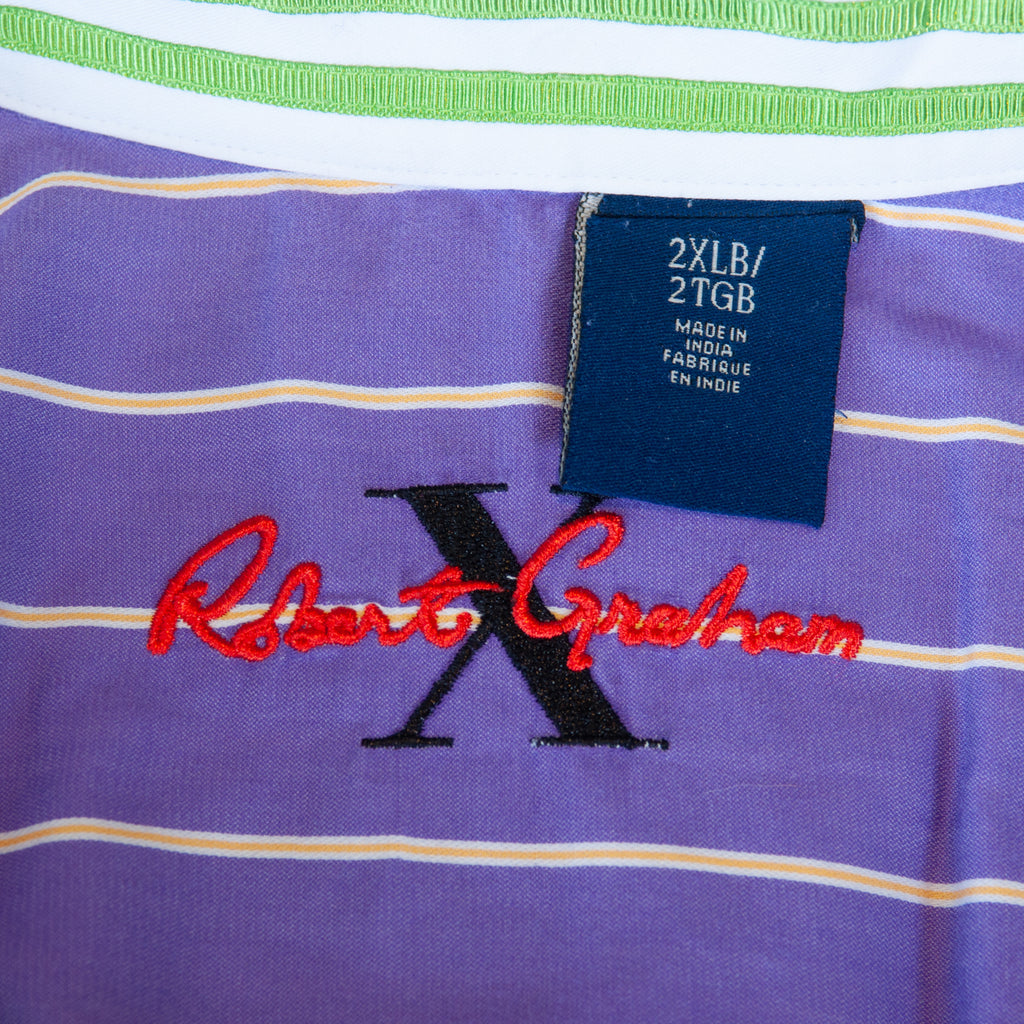 Robert Graham Yellow on Purple Stripe Shirt