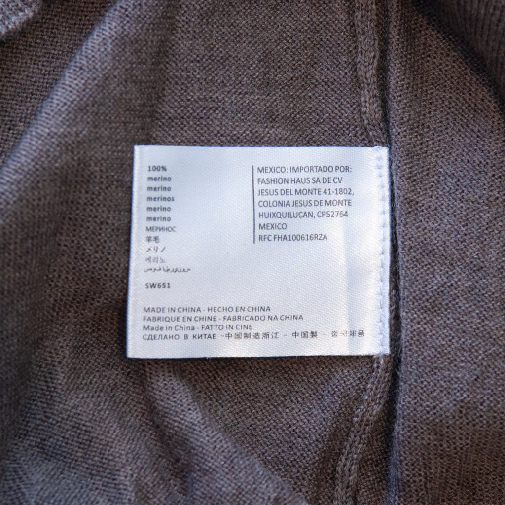 SuitSupply Light Brown Merino Wool V-Neck Sweater