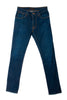Nudie Blue Thin Finn Dry Ecru Embo Jeans