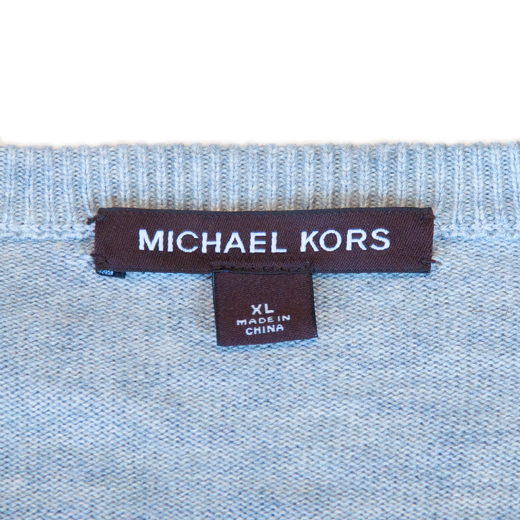 Michael Kors Grey Colorblock Crew Neck Sweater