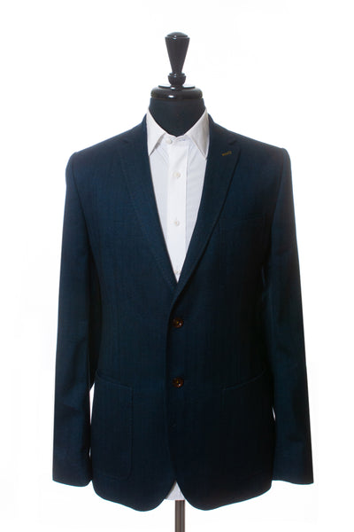 Ted Baker Navy Blue Herringbone Altan Blazer