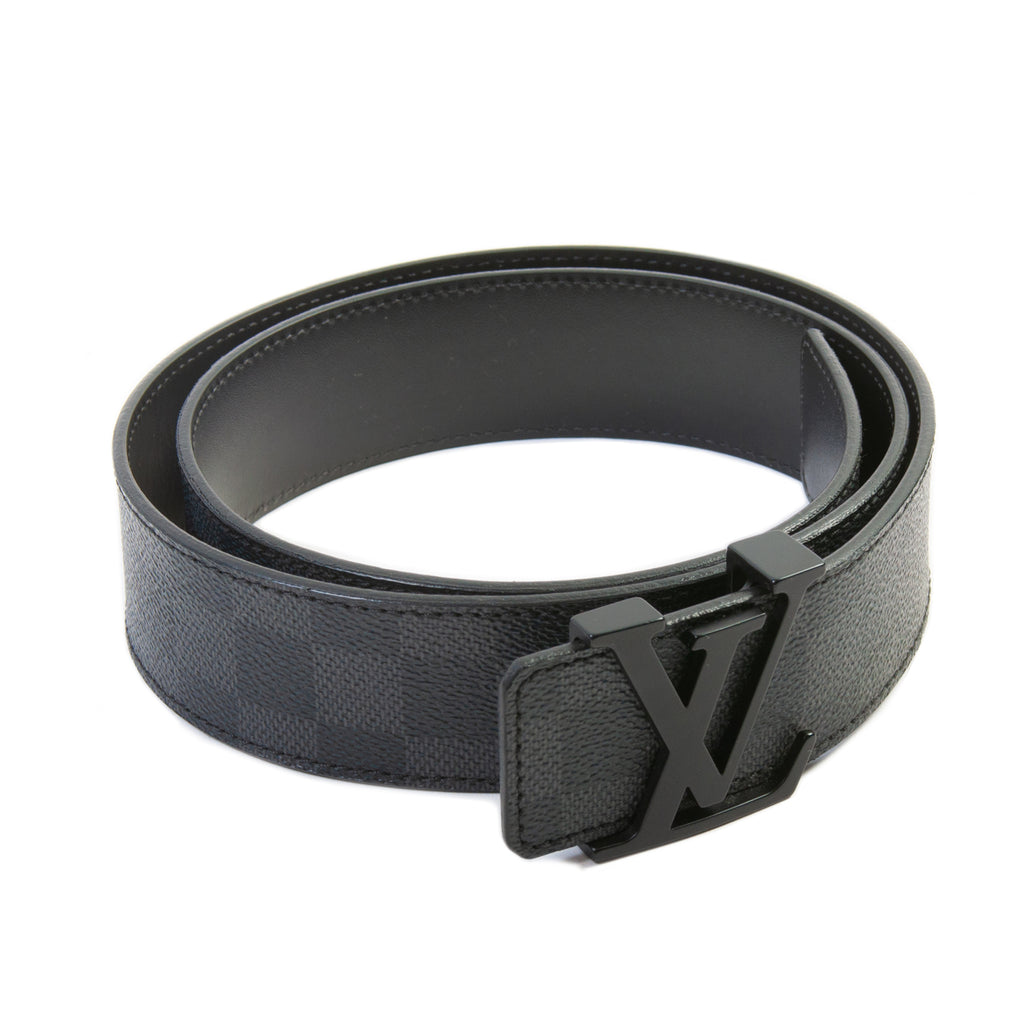 Louis Vuitton Black Damier LV Logo Buckle Belt
