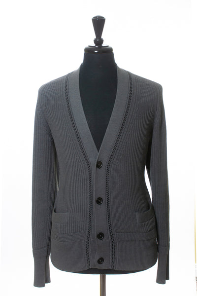 Tom Ford Light Gray Silk Cotton Cardigan Sweater