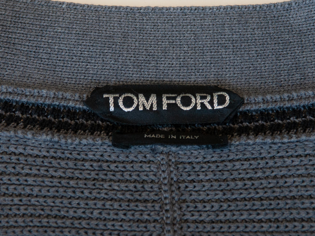 Tom Ford Light Gray Silk Cotton Cardigan Sweater