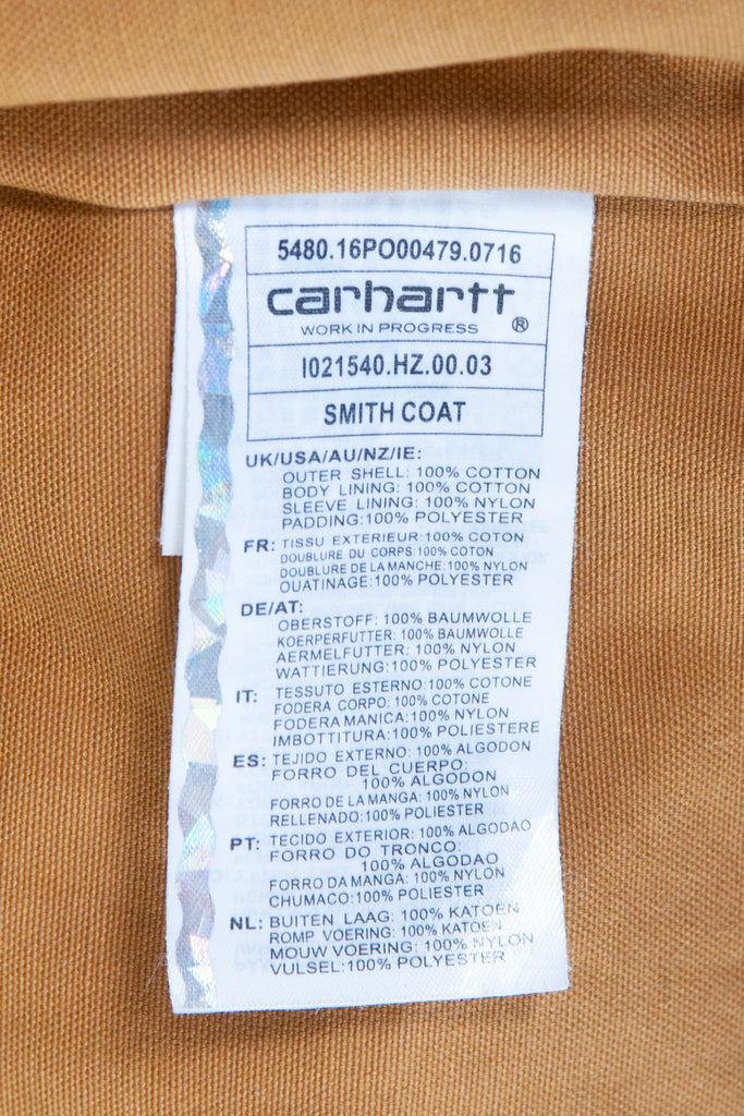 Carhartt Work In Progress Brown Canvas Smith Coat