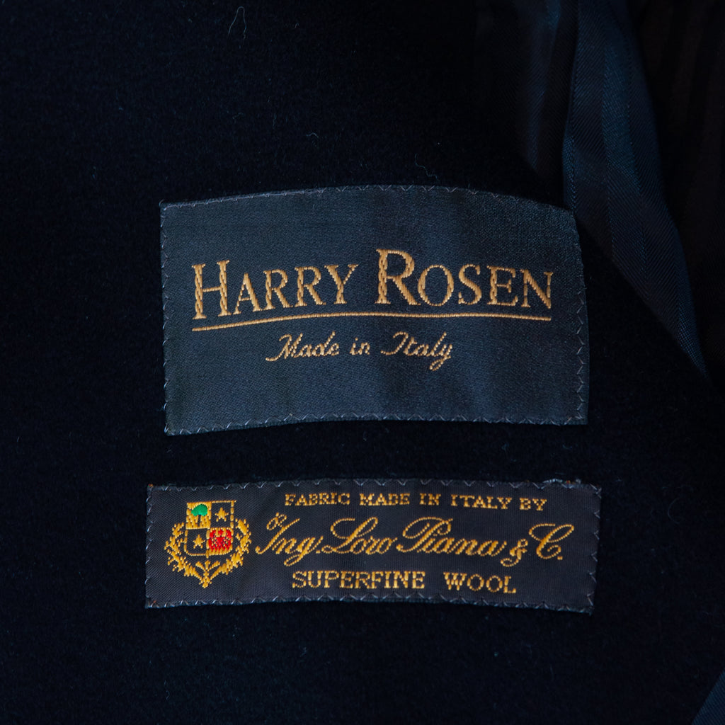 Harry Rosen NWOT Black Loro Piana Wool Overcoat