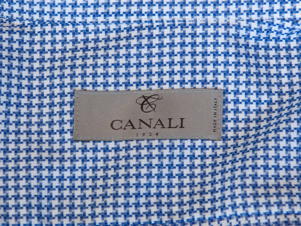 Canali 1934 Blue Houndstooth Shirt