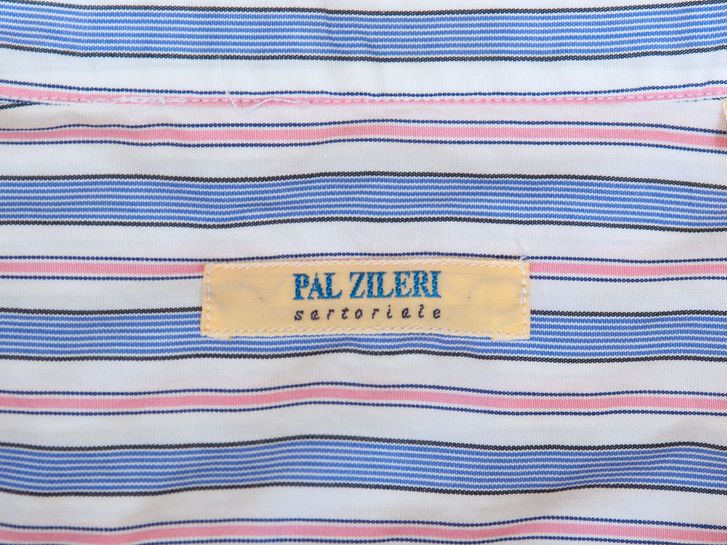 Pal Zileri Sartoriale Blue and Pink Striped Shirt