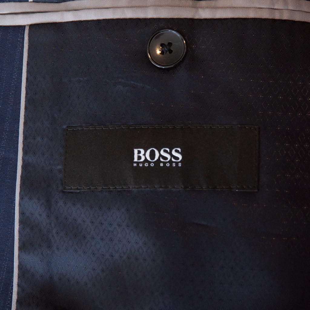 Hugo Boss navy Blue Striped Johnstons1 Lenon Suit