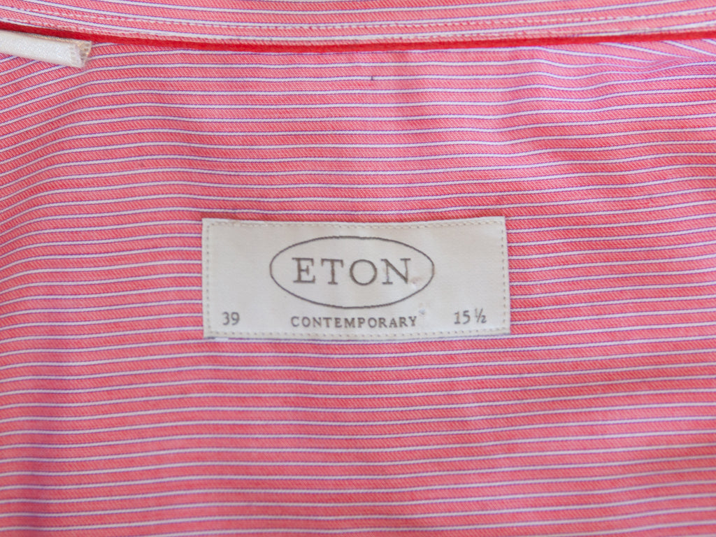 Eton Pink Striped Contemporary Fit Shirt