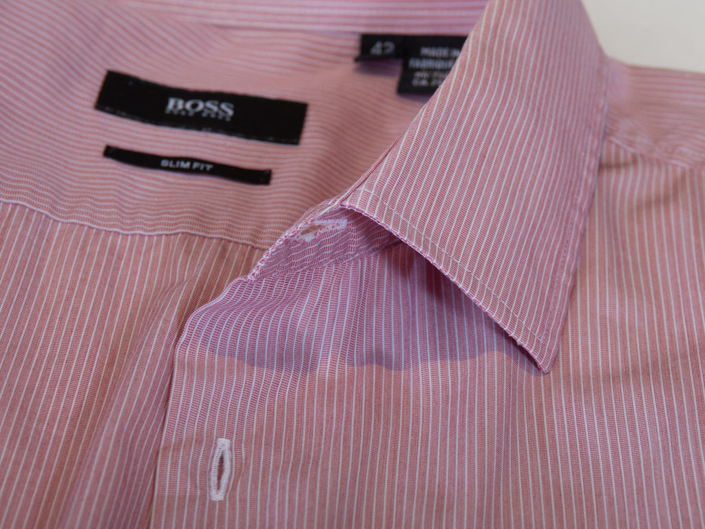 Hugo Boss Dusty Pink Slim Fit Lenz Shirt