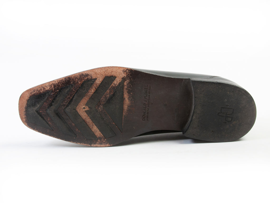 Donald J Pliner Black Leather Rex Slip On Shoes
