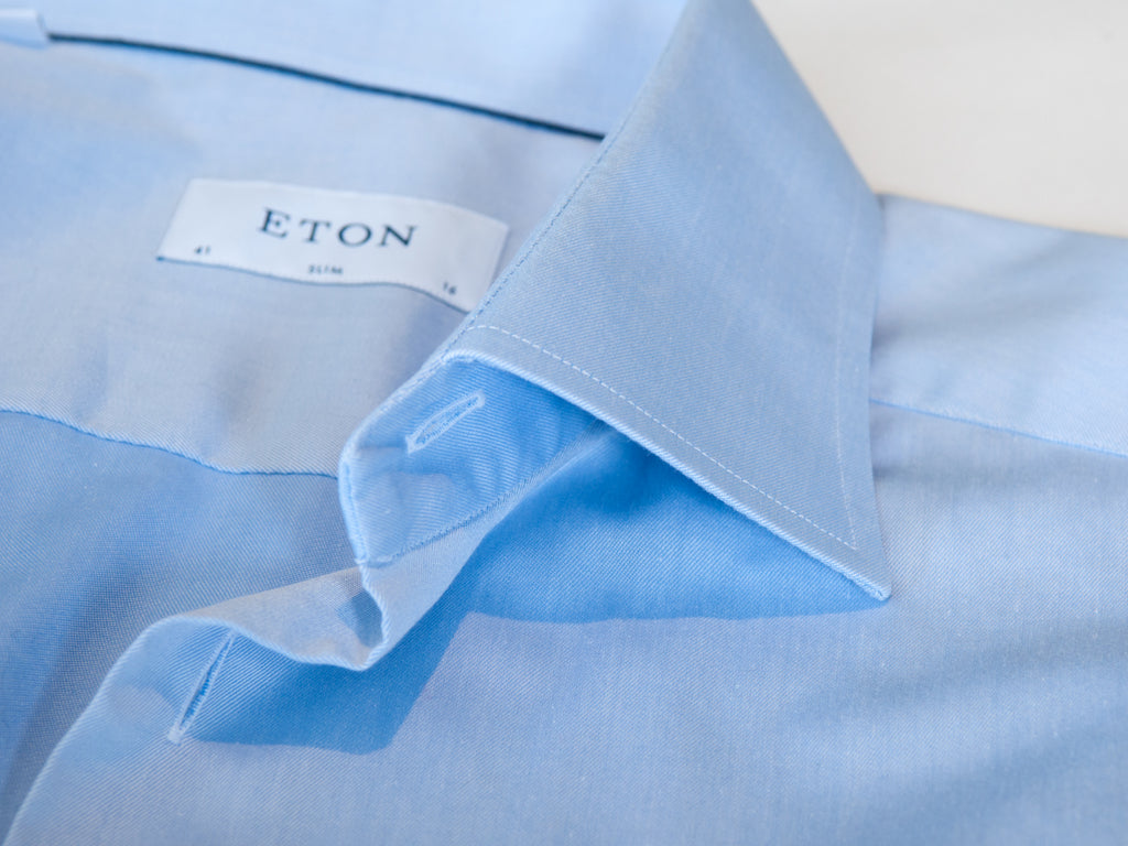 Eton Blue Slim Fit Signature Twill Shirt