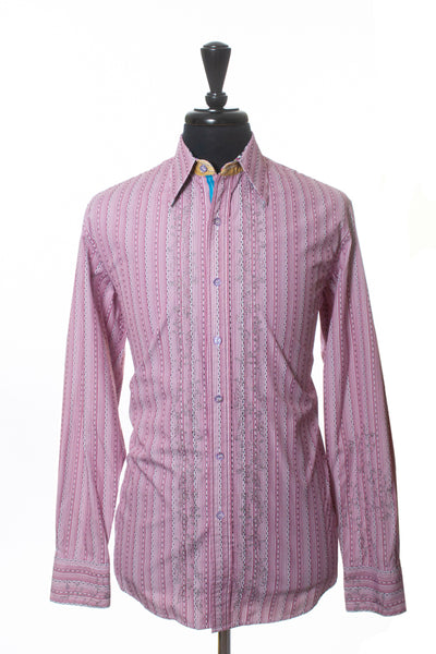 Robert Graham Red Striped Embroidered Shirt