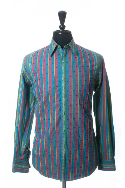 Robert Graham Silk Trimmed Multi Stripe Shirt