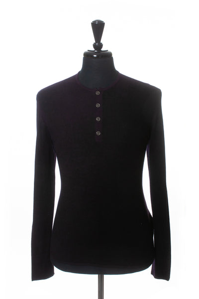 John Varvatos Artisan Deep Merlot Silk Cashmere Henley Sweater