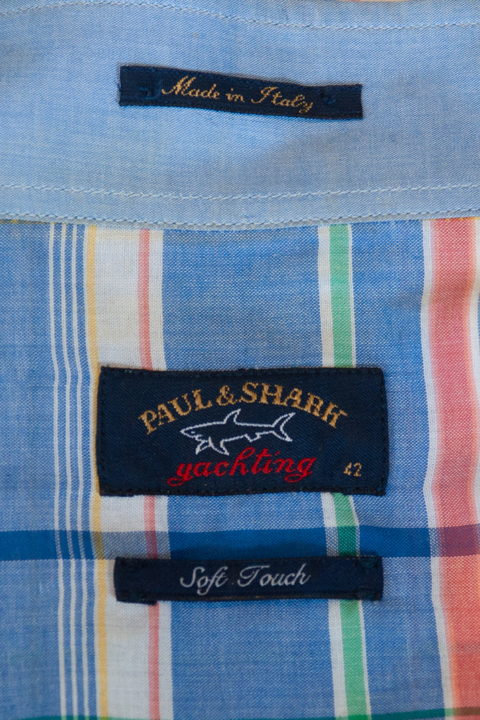 Paul & Shark Light Blue Plaid Soft Touch Shirt