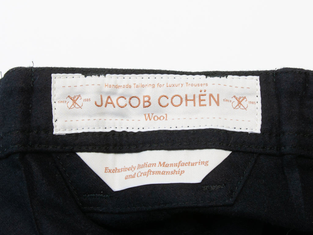 Jacob Cohen Black Flannel 688 Pants