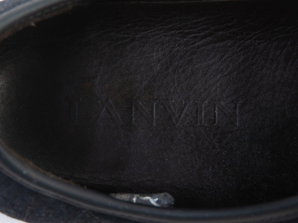 Lanvin Charcoal Black Canvas Sneakers