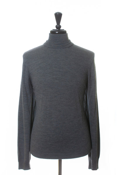 Neil Barret Gray Mock Neck  Slim Fit Sweater