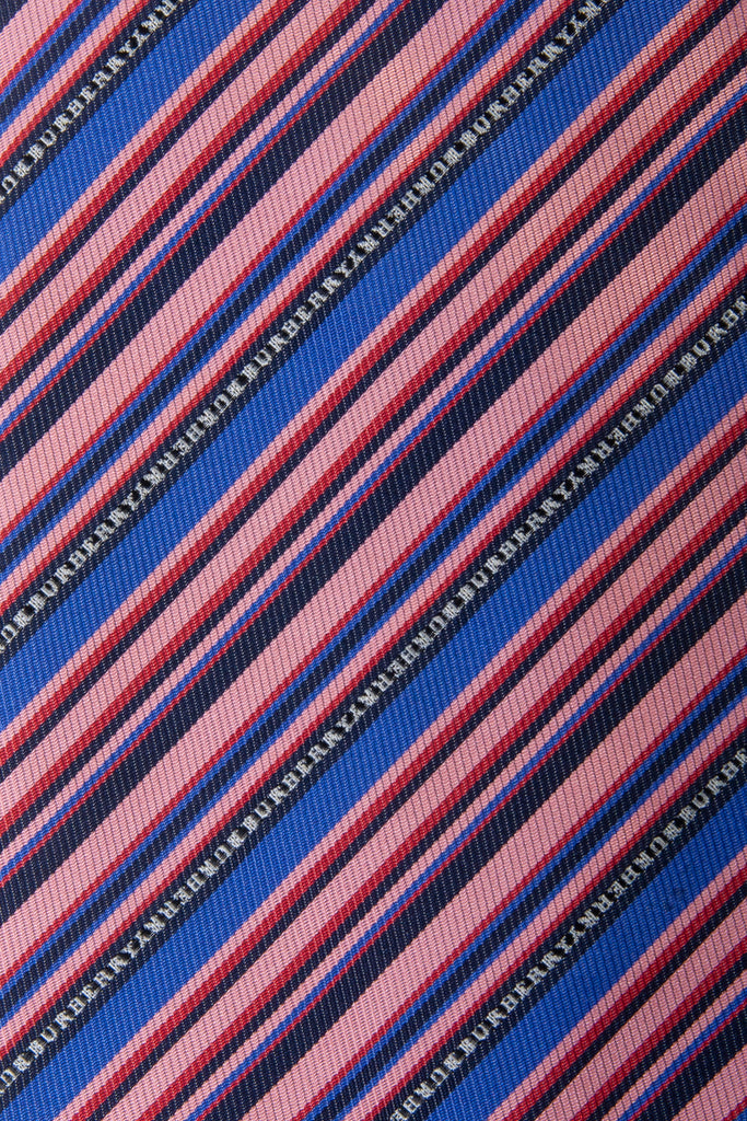 Burberry Pink Name Striped Tie
