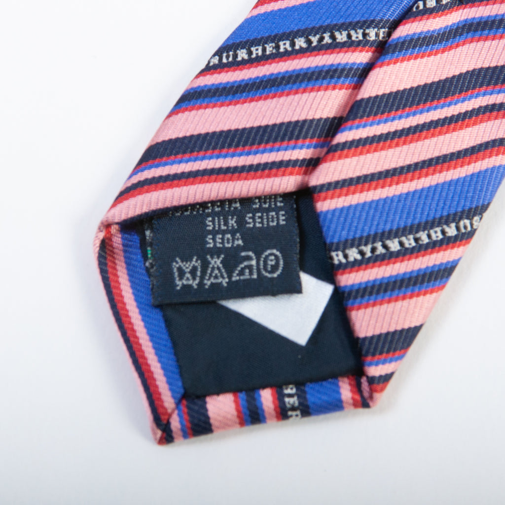 Burberry Pink Name Striped Tie