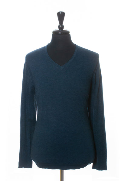 John Varvatos Dark Blue Arlington V-Neck Sweater