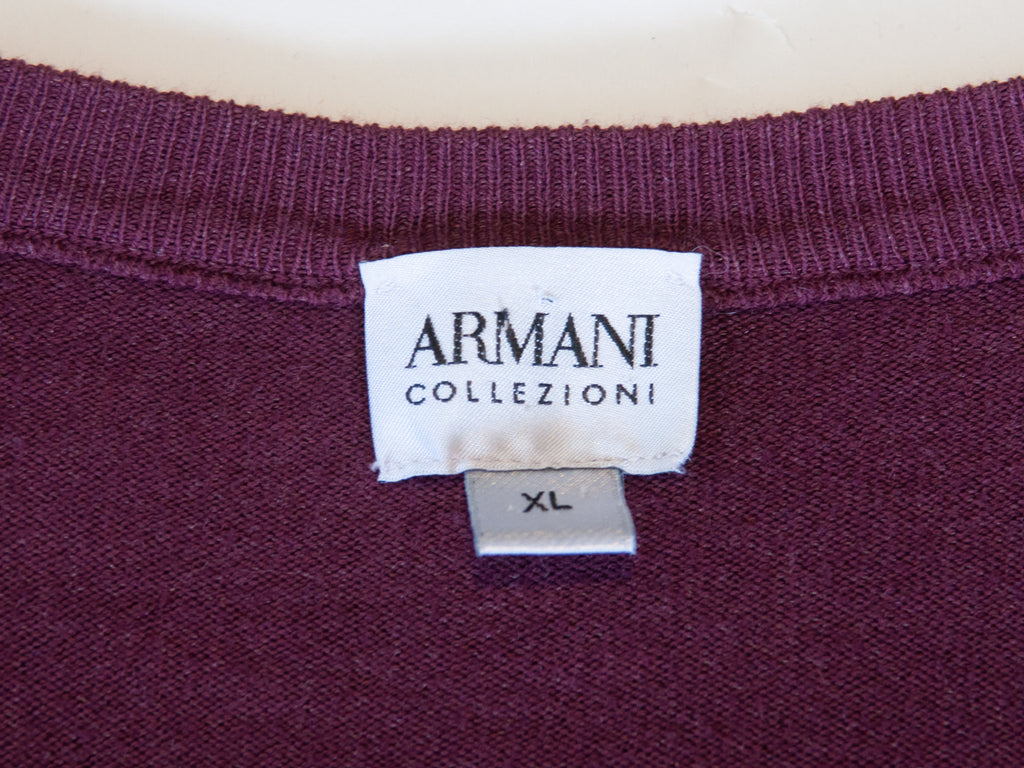 Armani Collezioni Deep Fuschia V-Neck Sweater