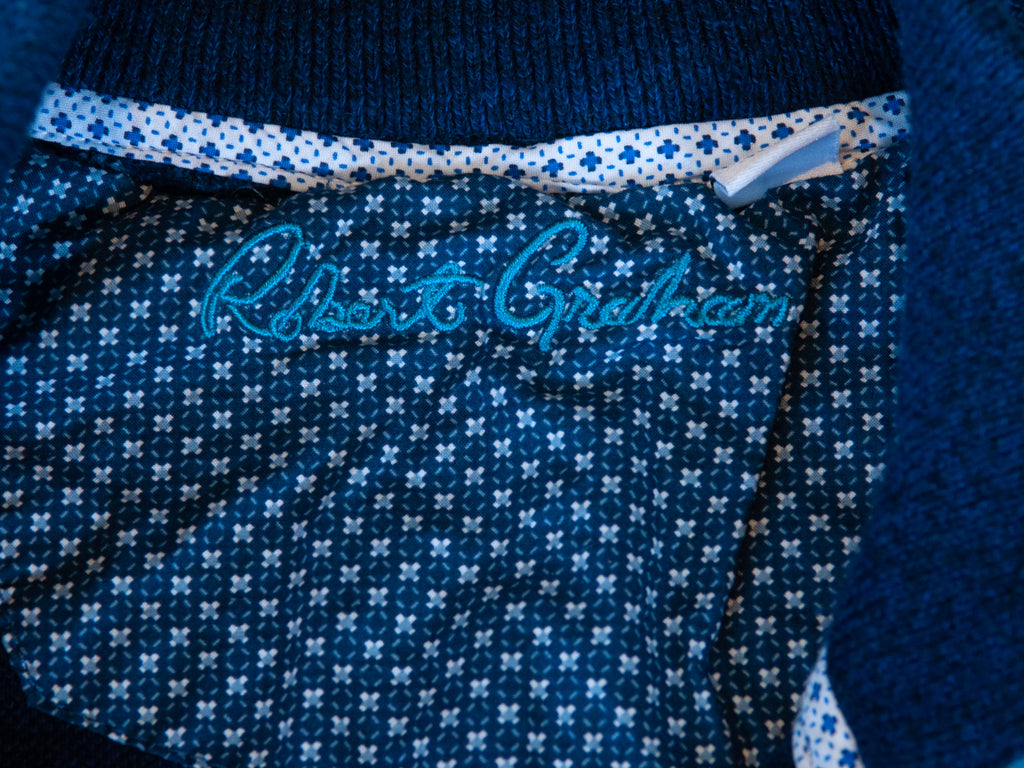 Robert Graham Navy Blue Quarter Zip Sweater