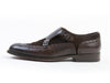 Hugo Boss Brown Suede and Leather Double Monk Strap Shoes