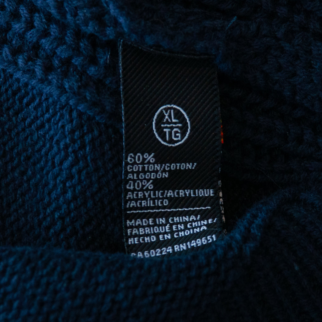 Joe’s Jeans Navy Blue Cable Knit Half Zip Sweater