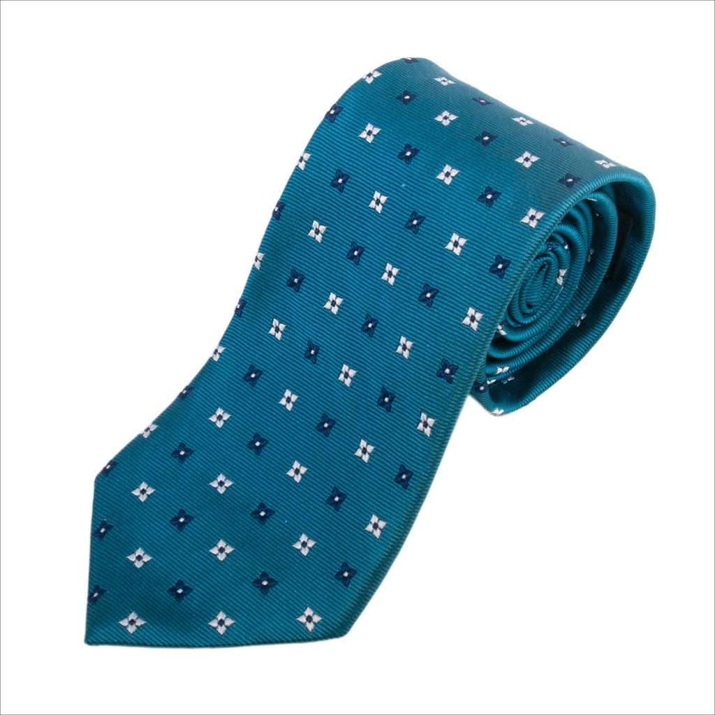 Brooks Brothers Moroccan Blue Floral Patterned Tie