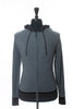 GoodMan Gray Extrafine Merino Wool Full Zip Hooded Sweater
