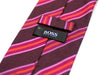 Hugo Boss Burgundy Striped Italian Silk Tie. Luxmrkt.com menswear consignment Edmonton.