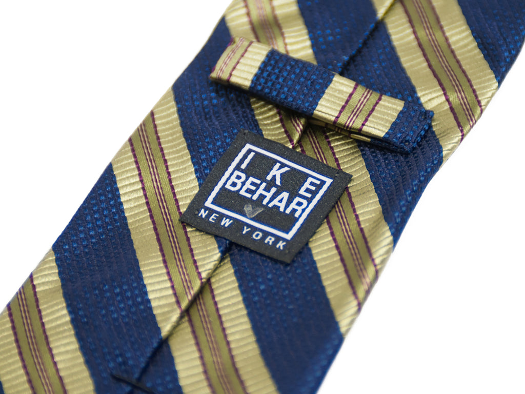 Ike Behar Blue Striped Tie. Luxmrkt.com menswear consignment Edmonton