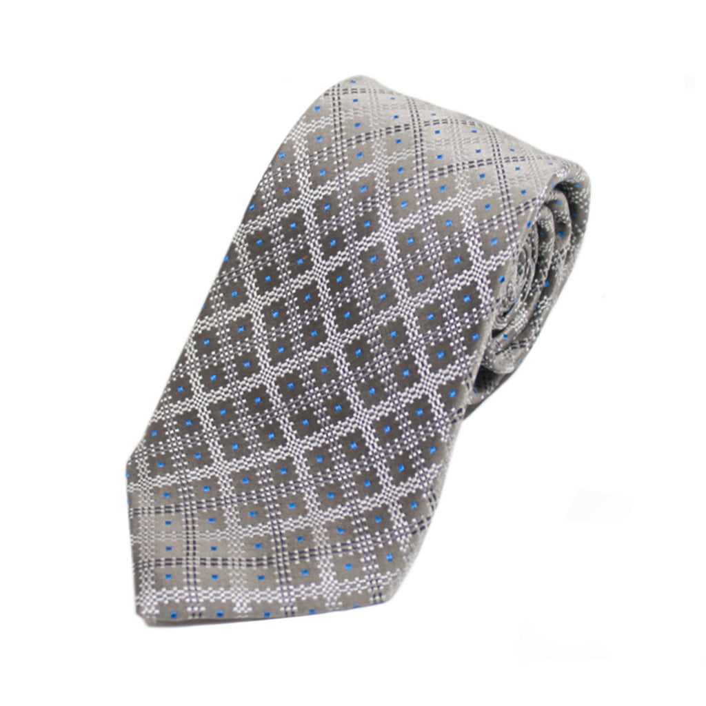 Robert Talbott Carmel Grey Patterned Hand Made Tie. Luxmrkt.com menswear consignment Edmonton
